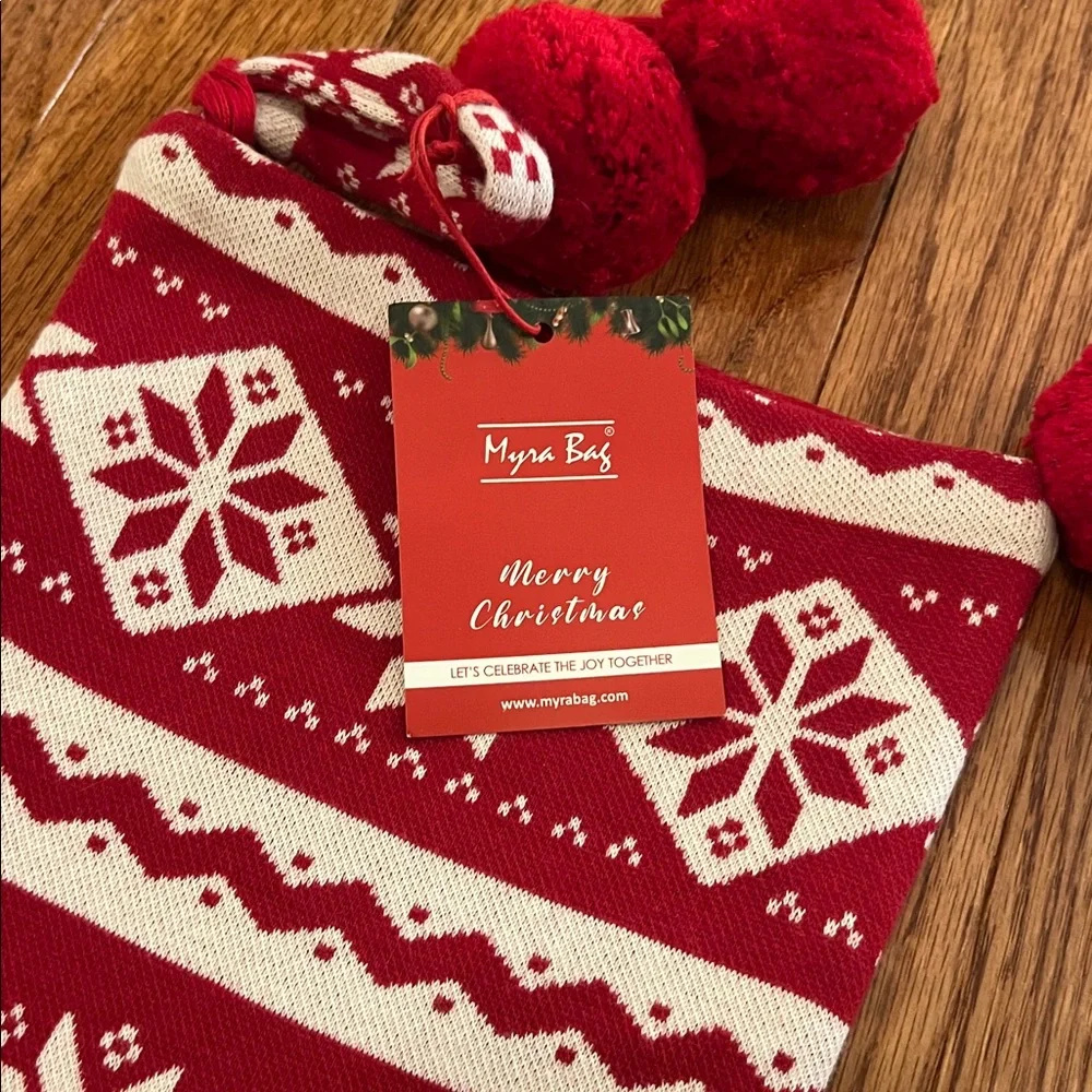NWT Set of 2 Myra Bag Nordic Red & White Christmas Stockings
